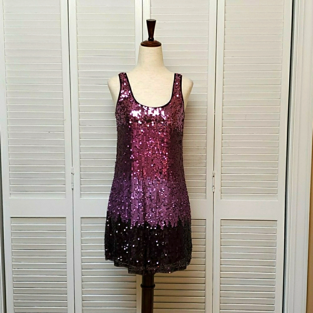 Express Size XS Ombre Sequin Sleevless Cocktail Dress